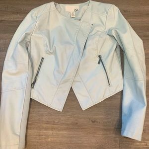 Bar III Light Sea Foam buttery soft leather jacket-size L